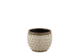 Flowerpot Pointed Board Ceramic White/Grey Large